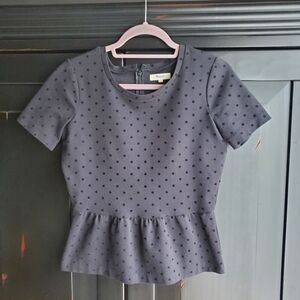 Clearance Madewell peplum polka dot short sleeve top